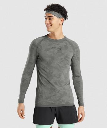 Pánské Long Sleeve Gymshark Gymshark//Steve Cook Seamless Šedé | CZ 2604LIS